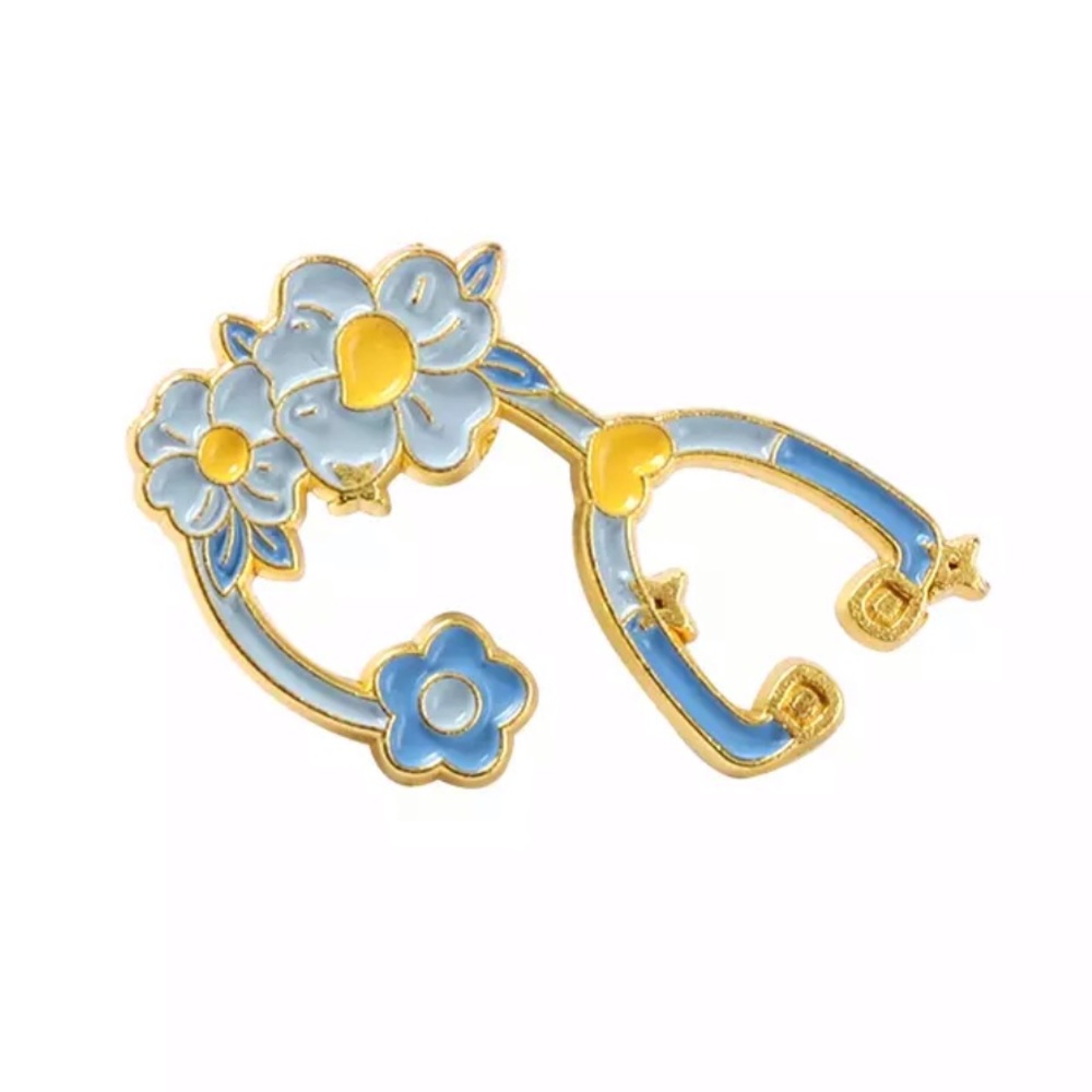 Floral Stethoscope Pin Nurse Scrub Cap Brooch Thank You Gift Nursing